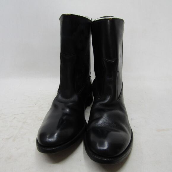 Mens Size 9 D Black Leather Cowboy Western Boots main image 7